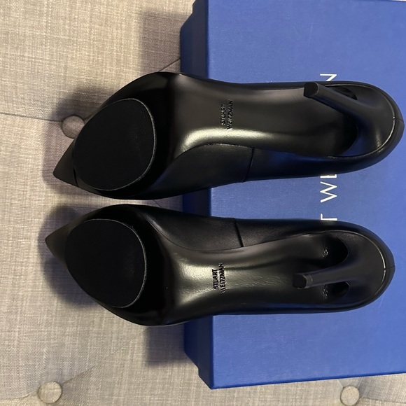 Stuart Weitzman Royal 100 Black Napa Leather Heels - Picture 2 of 11